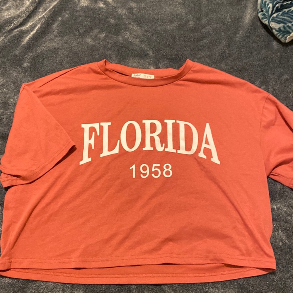 Salmon red Florida crop top